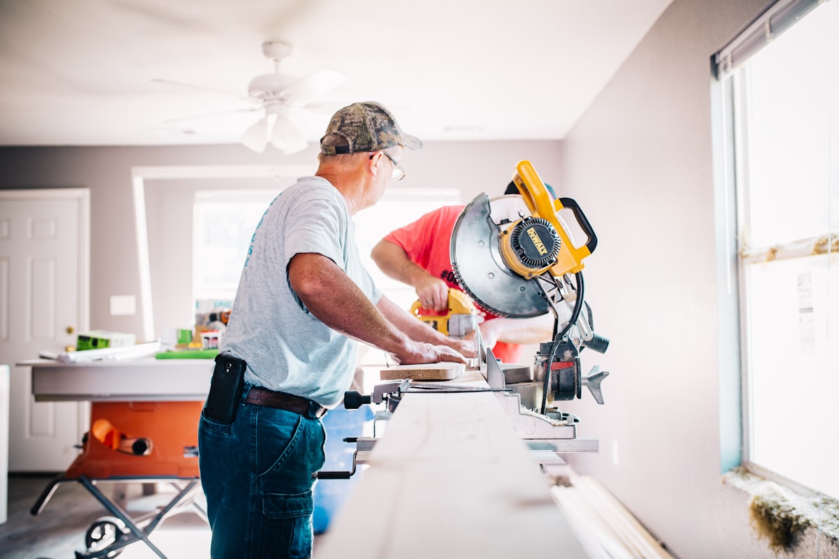 Contractors working on a home renovation project